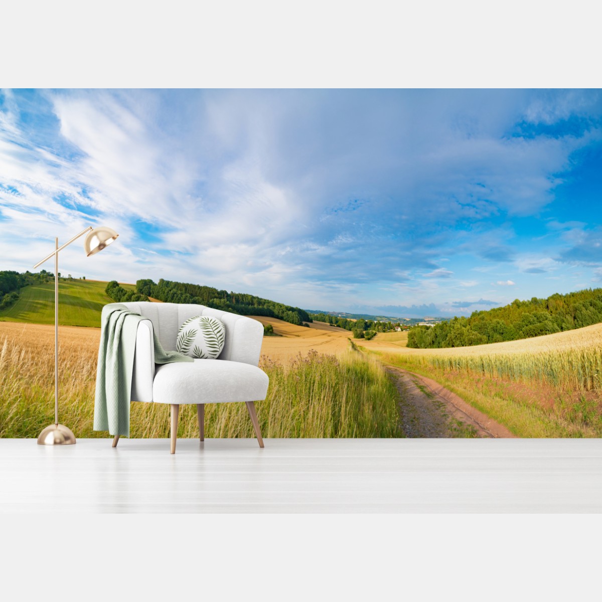 Fototapete morgendliche weizenlandschaft in Kansas – Wallnifity®