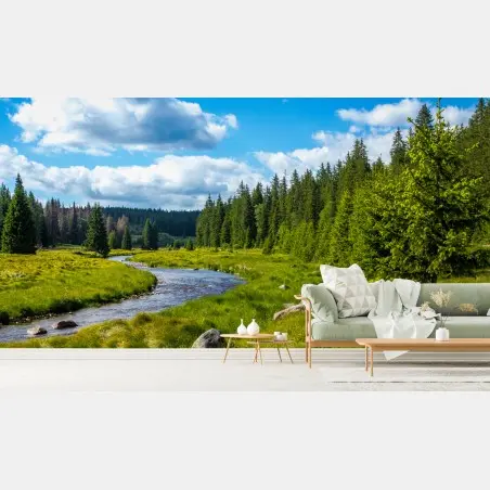 Fototapete ruhige flusslandschaft – Wallnifity®