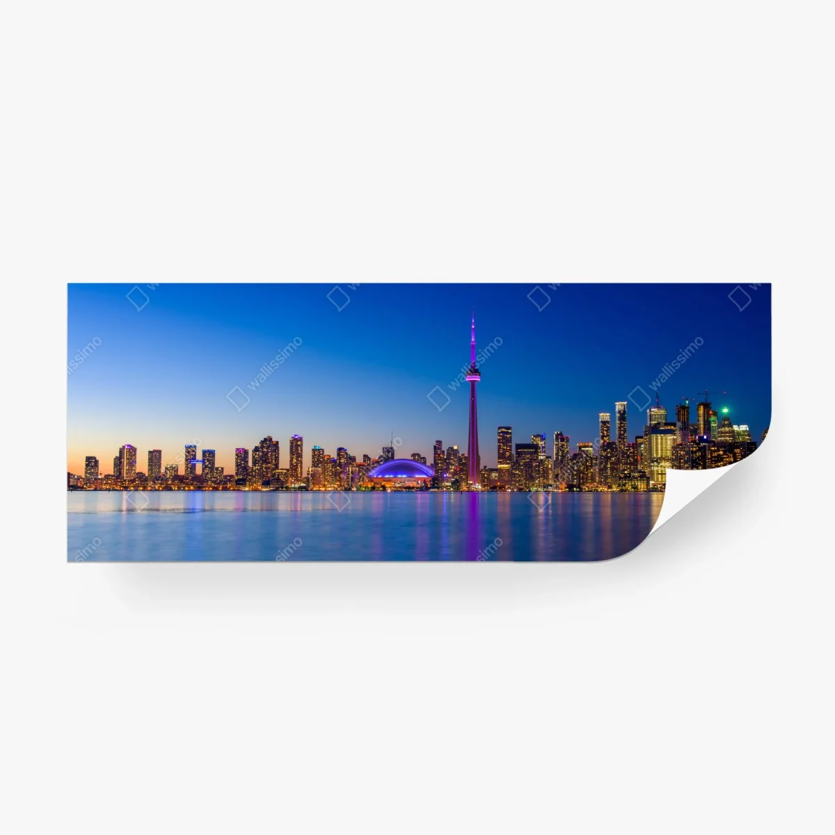 Fototapete Toronto skyline bei dämmerung – Wallnifity® Fototapete Toronto skyline bei dämmerung – Wallnifity®