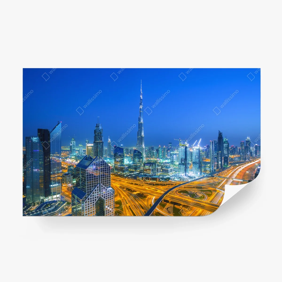 Fototapete Dubai skyline bei dämmerung – Wallnifity®