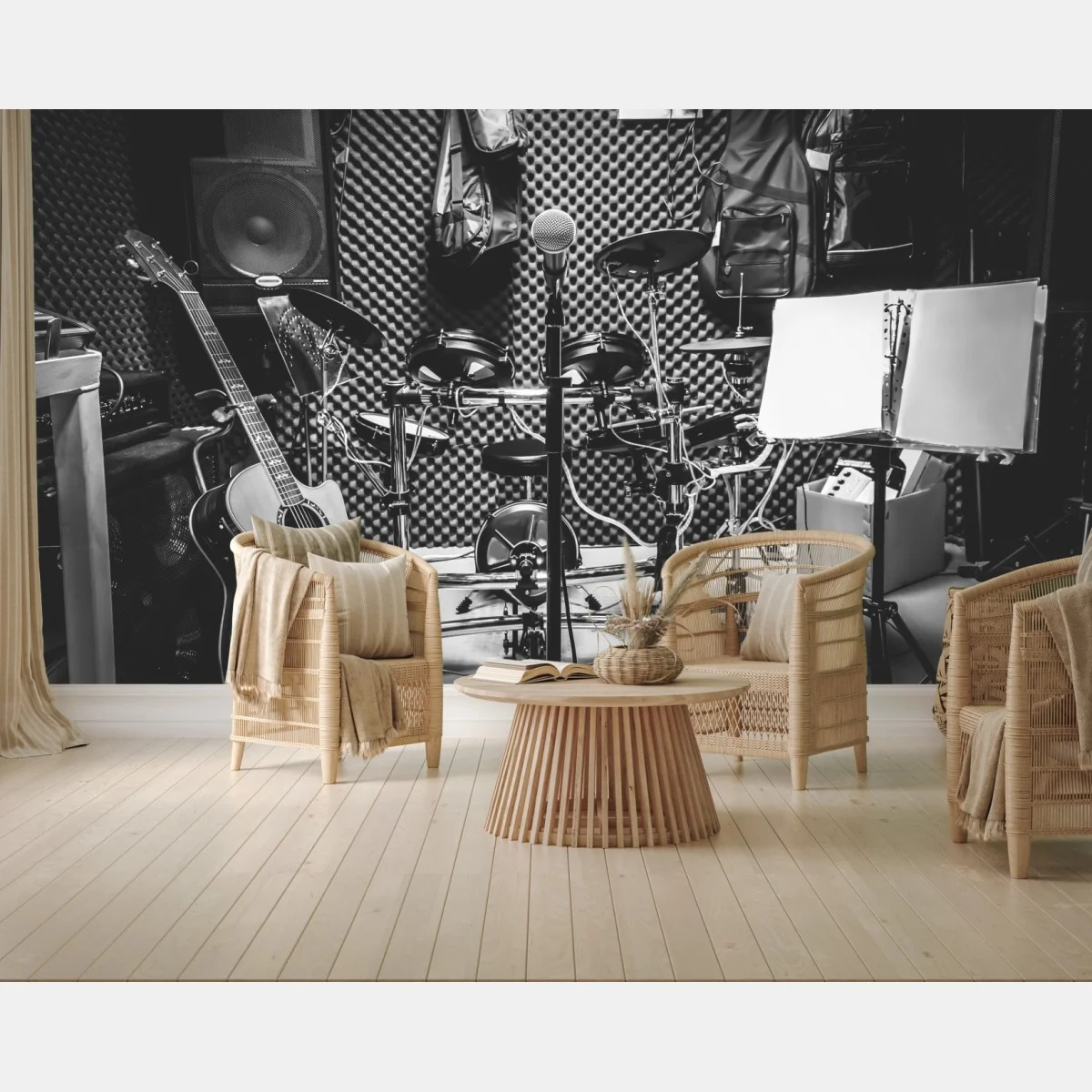 Fototapete monochromes musikstudio – Wallnifity® Fototapete monochromes musikstudio – Wallnifity®