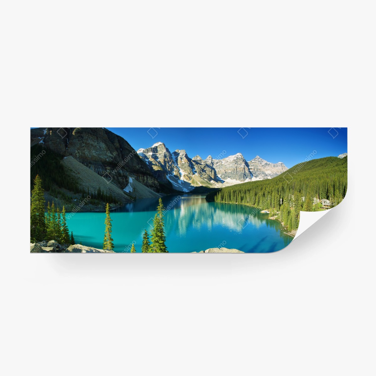Fototapete ruhiger türkisfarbener bergsee – Wallnifity®