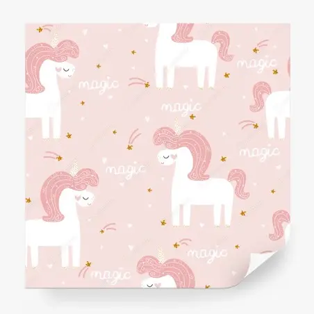 Fototapete magisches rosa einhornmuster – Wallnifity®