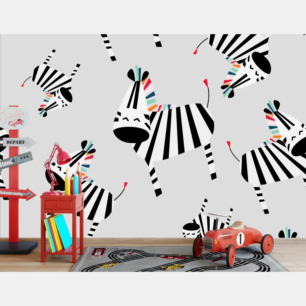 Fototapete verspieltes zebramuster mit streifen – Wallnifity® Fototapete verspieltes zebramuster mit streifen – Wallnifity®
