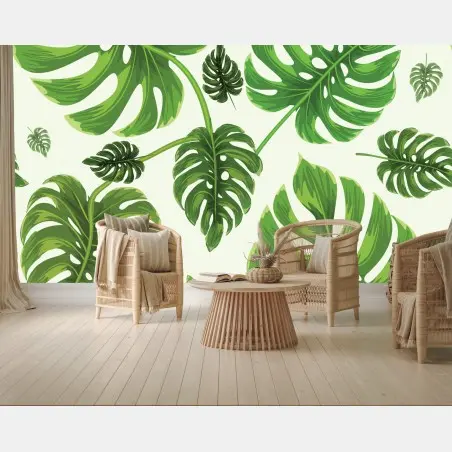 Fototapete tropisches monstera-blattmuster – Wallnifity®