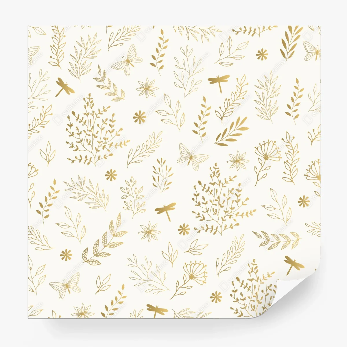 Fototapete goldenes botanisches muster – Wallnifity® Fototapete goldenes botanisches muster – Wallnifity®
