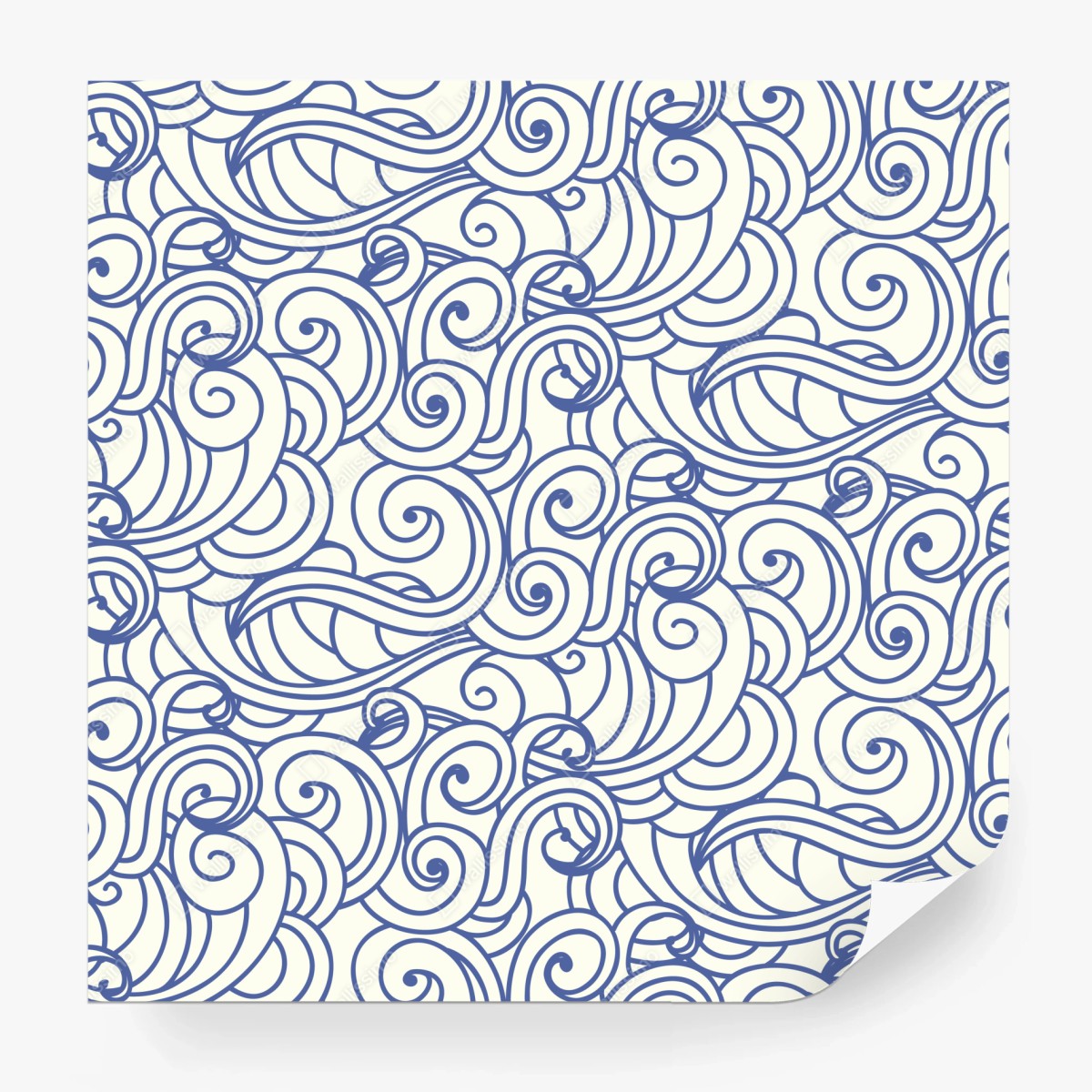 Fototapete nahtloses blaues wirbelmuster – Wallnifity®