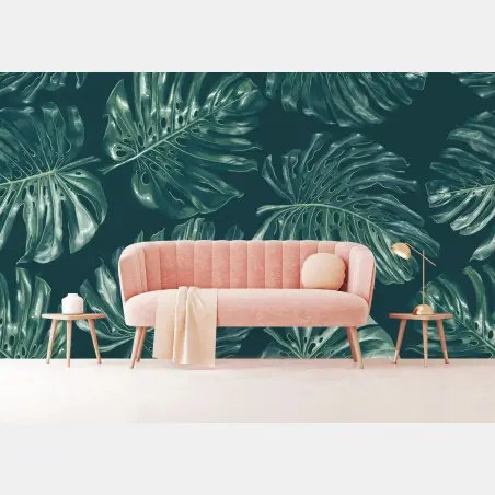 Fototapete tropisches monstera-blattmuster – Wallnifity®