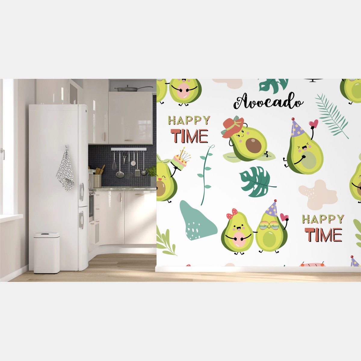 Fototapete fröhliches avocado muster – Wallnifity®