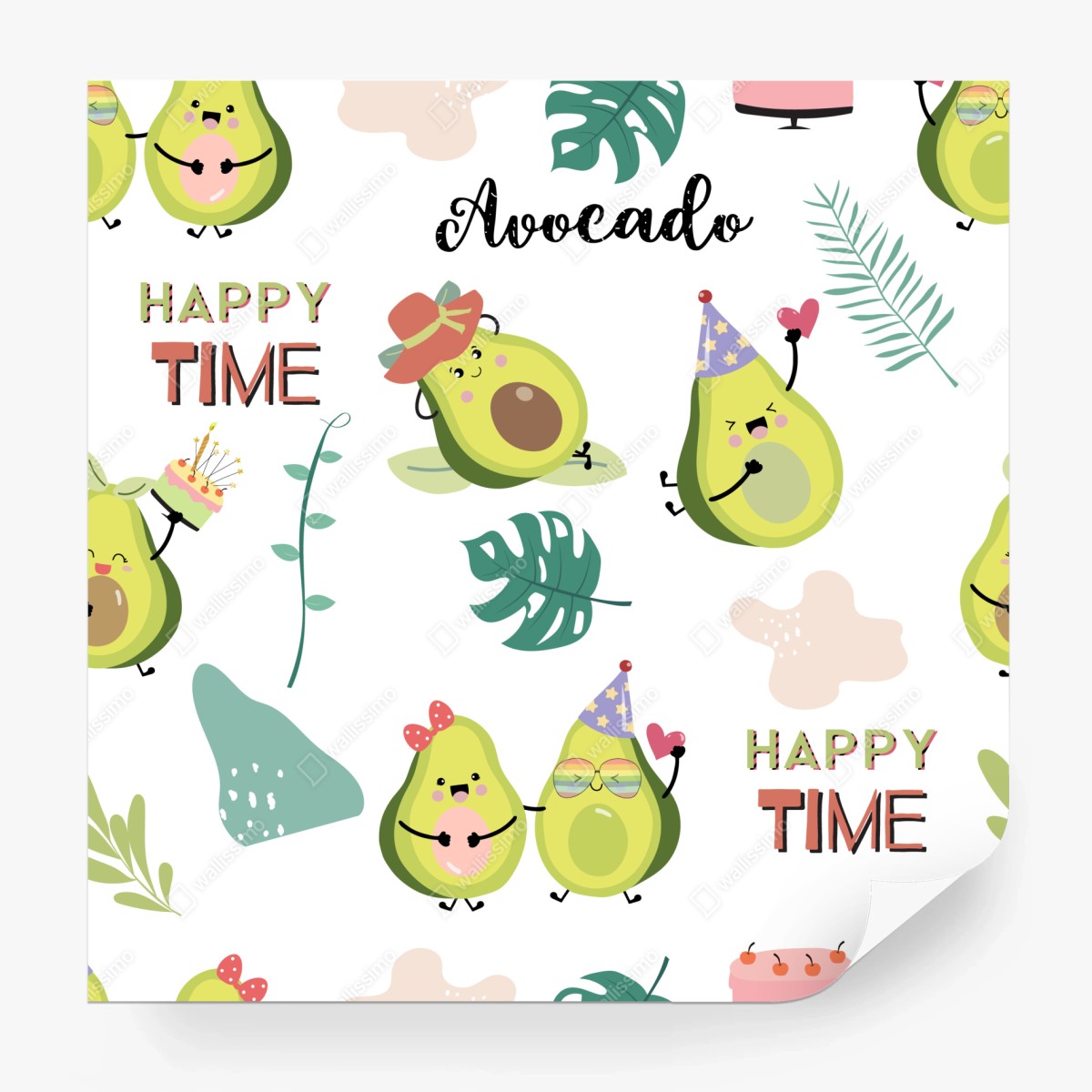 Fototapete fröhliches avocado muster – Wallnifity®