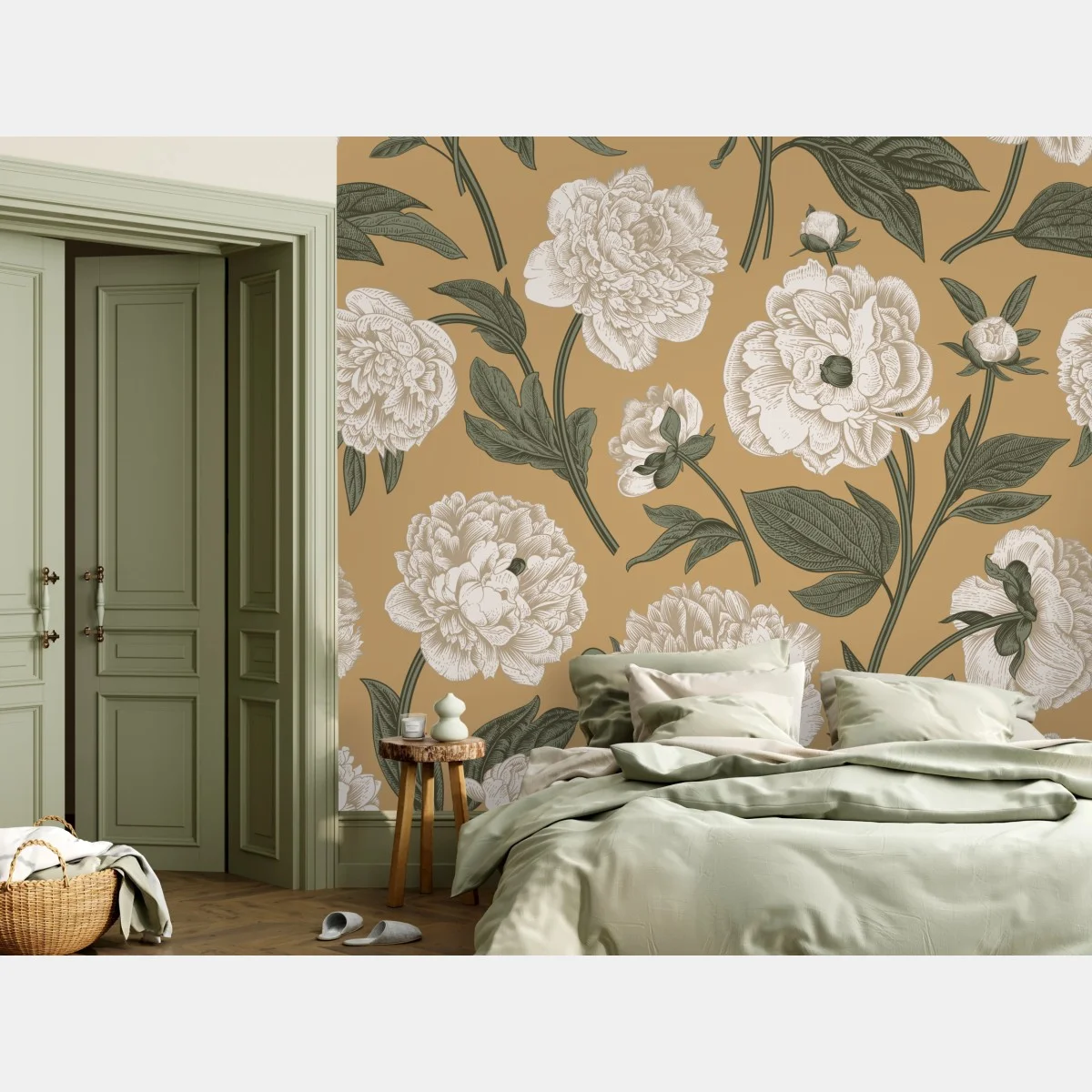 Fototapete vintage botanisches muster mit pfingstrosen – Wallnifity® Fototapete vintage botanisches muster mit pfingstrosen – Wallnifity®