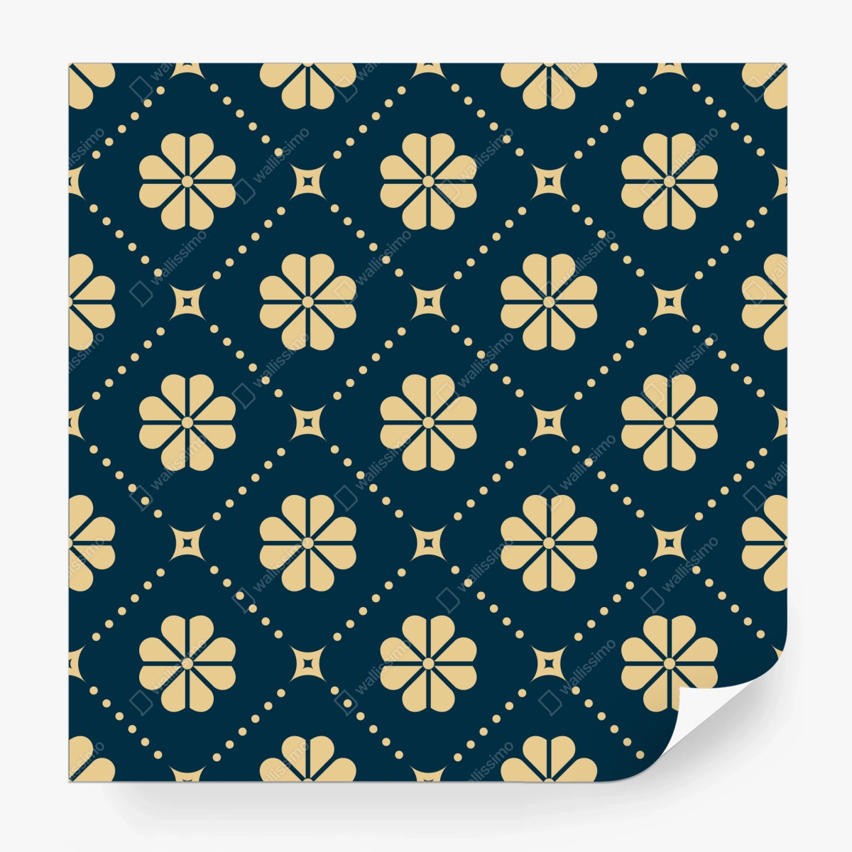 Fototapete türkis beiges blumen geometrisches muster – Wallnifity®