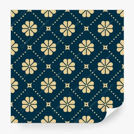 Fototapete türkis beiges blumen geometrisches muster – Wallnifity®