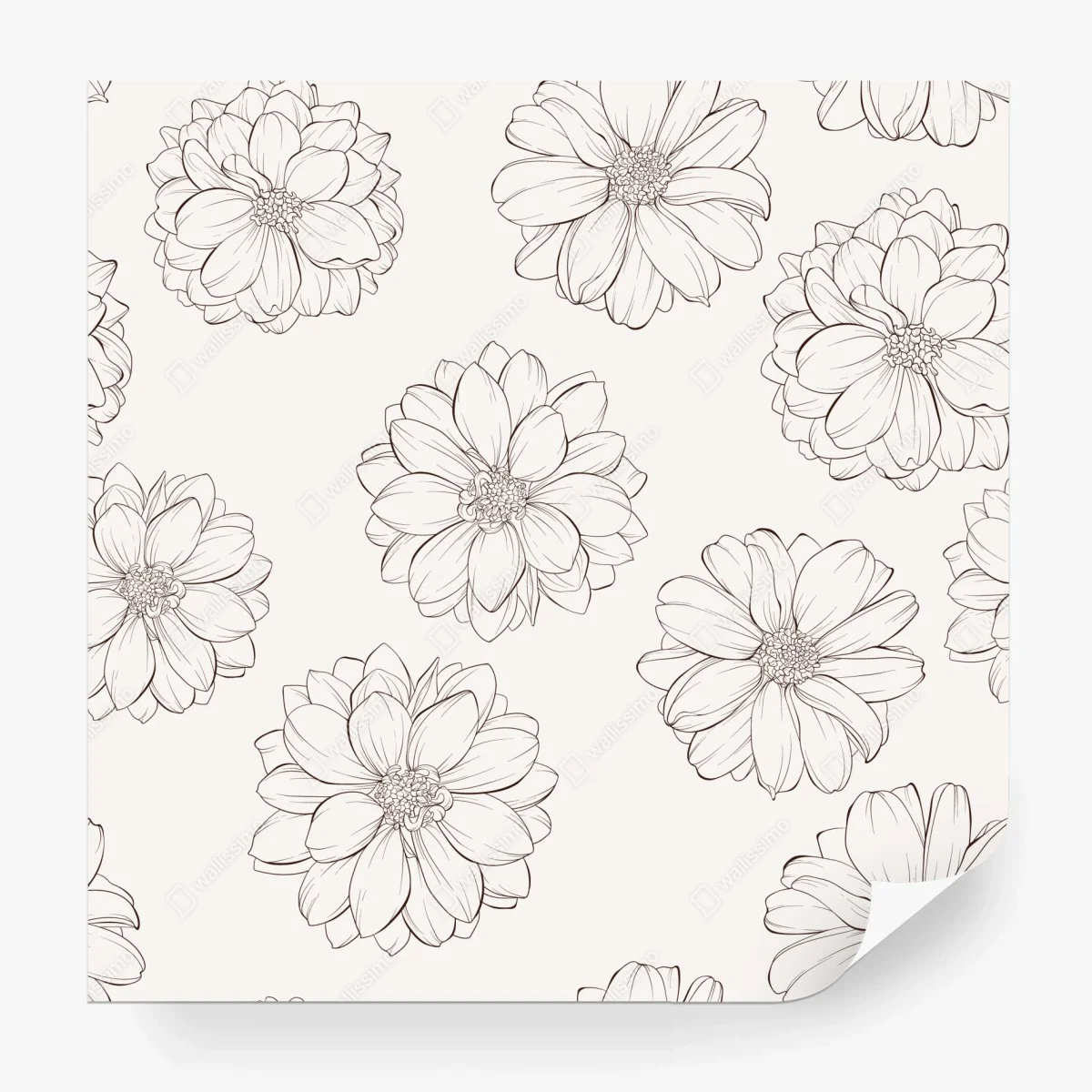 Fototapete zartes blumenmuster in beige – Wallnifity®
