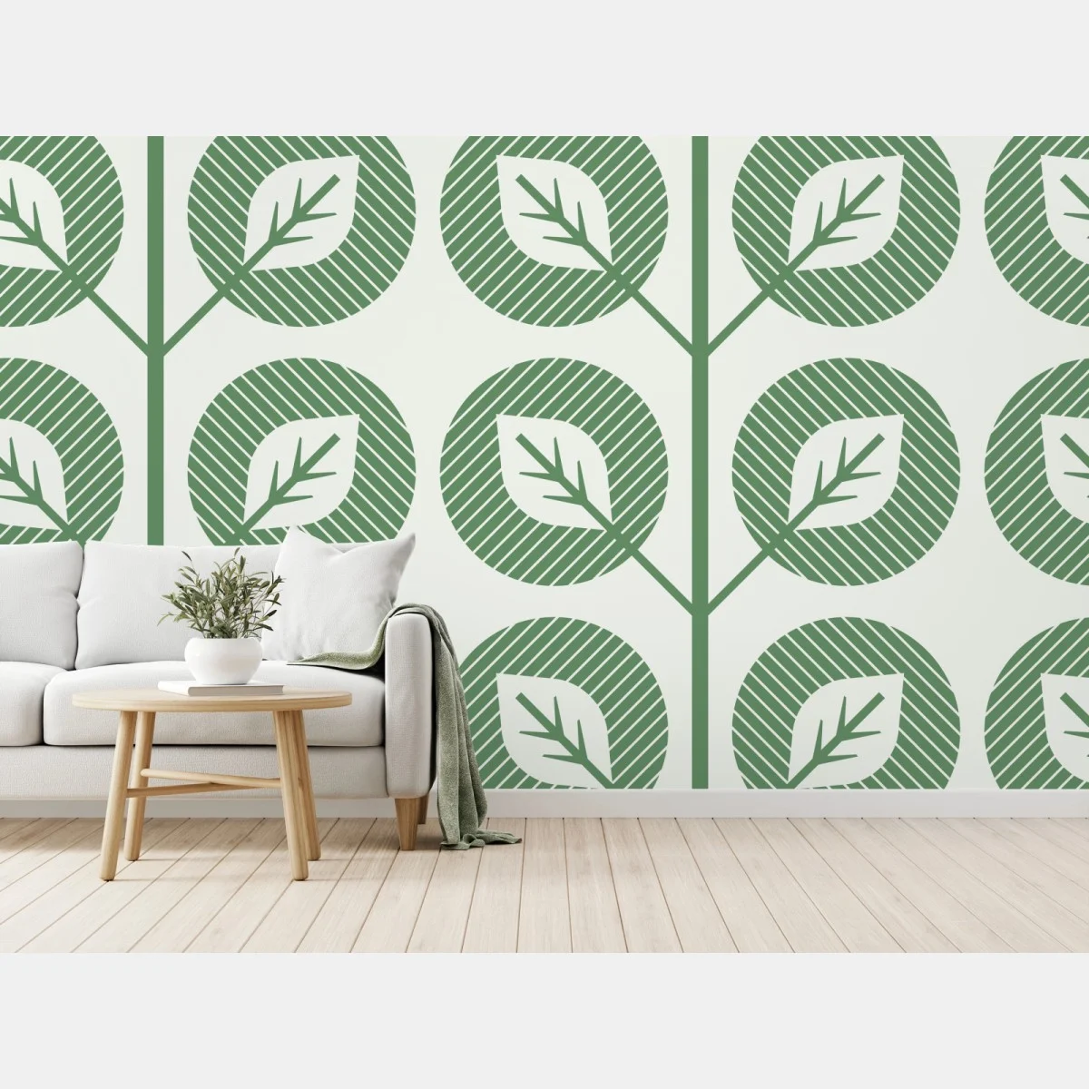 Fototapete grünes geometrisches blattmuster – Wallnifity® Fototapete grünes geometrisches blattmuster – Wallnifity®