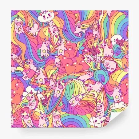 Fototapete verspieltes pastell-einhornmuster – Wallnifity®