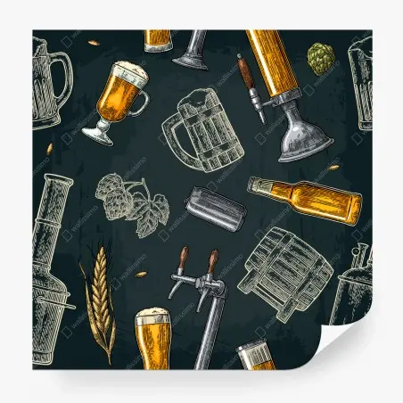 Fototapete vintage bier und brauerei muster – Wallnifity®