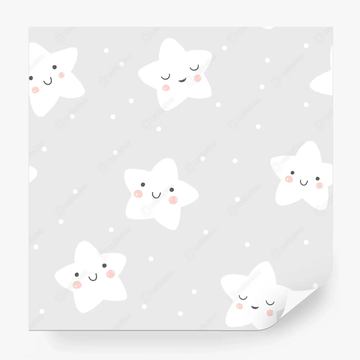 Fototapete niedliches lächelndes sternenmuster für kinderzimmer – Wallnifity®