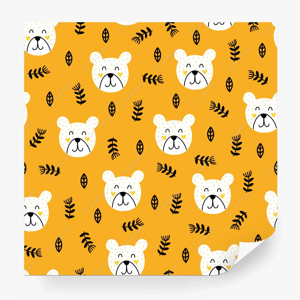 Fototapete verspieltes bärenmuster für kinderzimmer – Wallnifity®