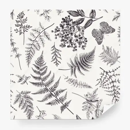 Fototapete monochromes botanisches blättermuster – Wallnifity®