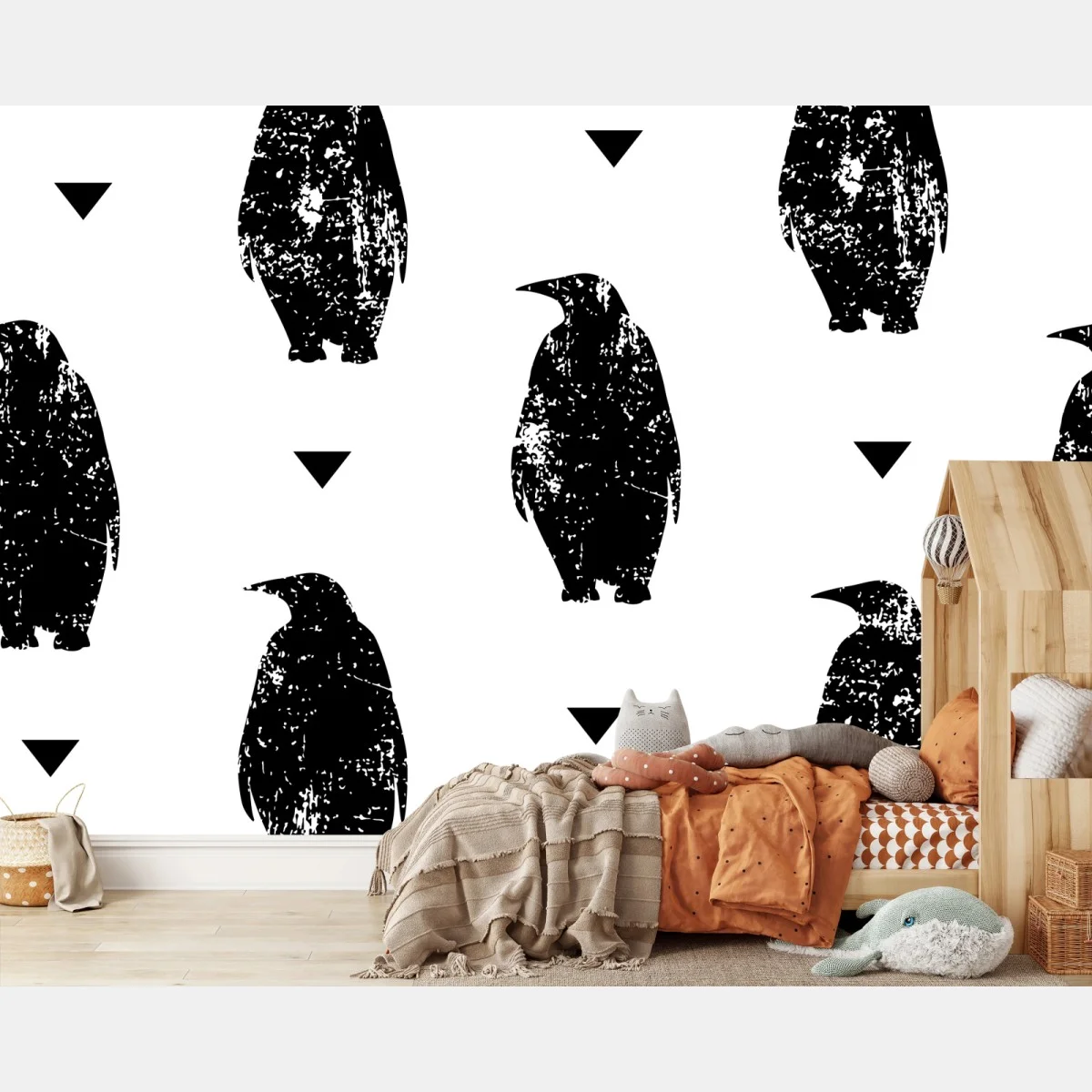 Fototapete schwarzes pinguin-silhouetten-muster – Wallnifity® Fototapete schwarzes pinguin-silhouetten-muster – Wallnifity®