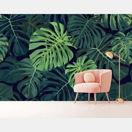 Fototapete tropisches monstera-blattmuster – Wallnifity®