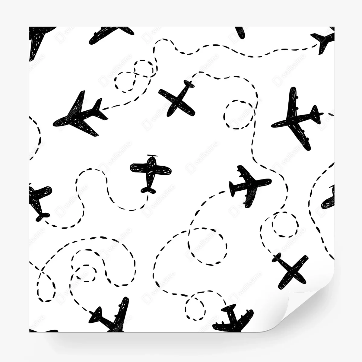 Fototapete handgezeichnetes flugzeugmuster – Wallnifity® Fototapete handgezeichnetes flugzeugmuster – Wallnifity®