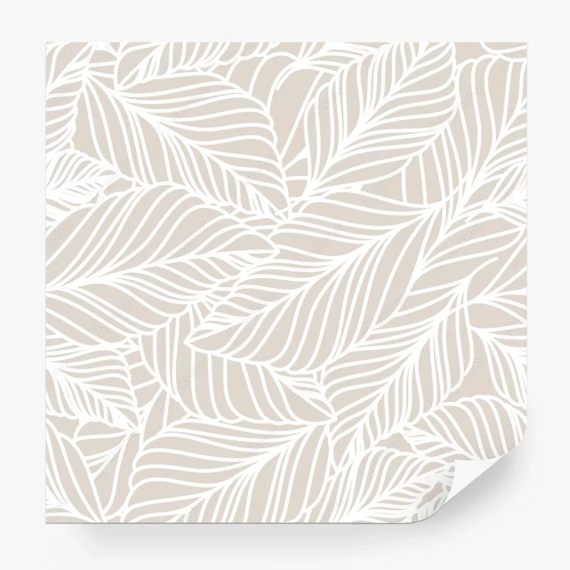Fototapete beige botanisches blattmuster – Wallnifity®