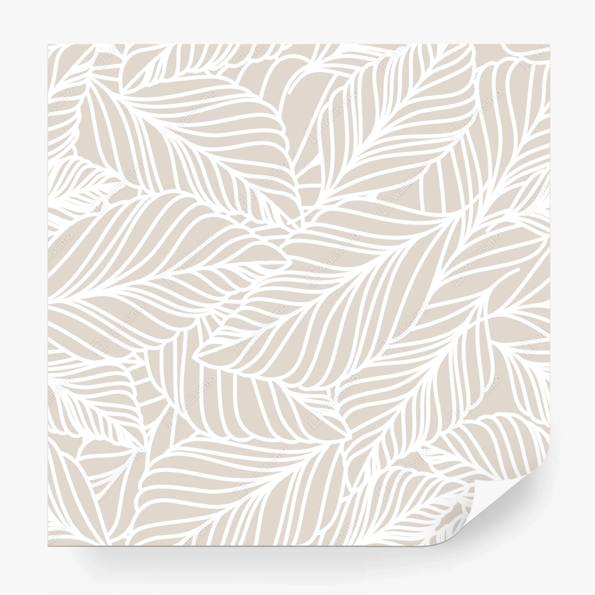 Fototapete beige botanisches blattmuster – Wallnifity®