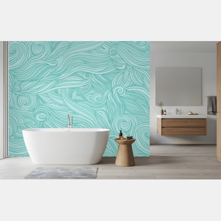 Fototapete türkis wellenmuster für das interieur – Wallnifity®