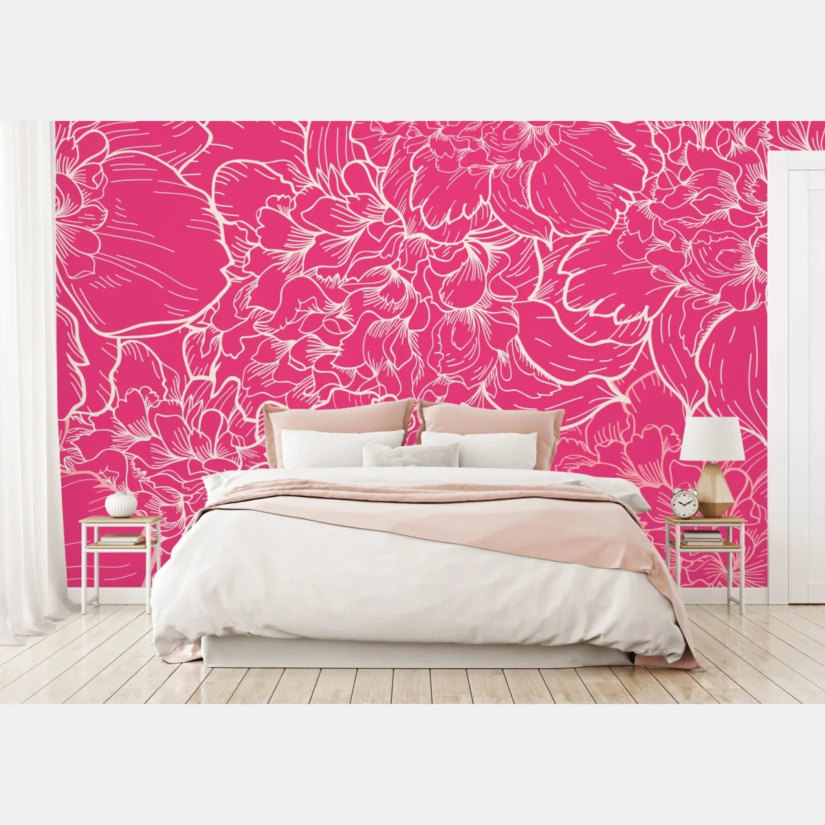 Fototapete leuchtendes rosa pfingstrosenmuster – Wallnifity® Fototapete leuchtendes rosa pfingstrosenmuster – Wallnifity®