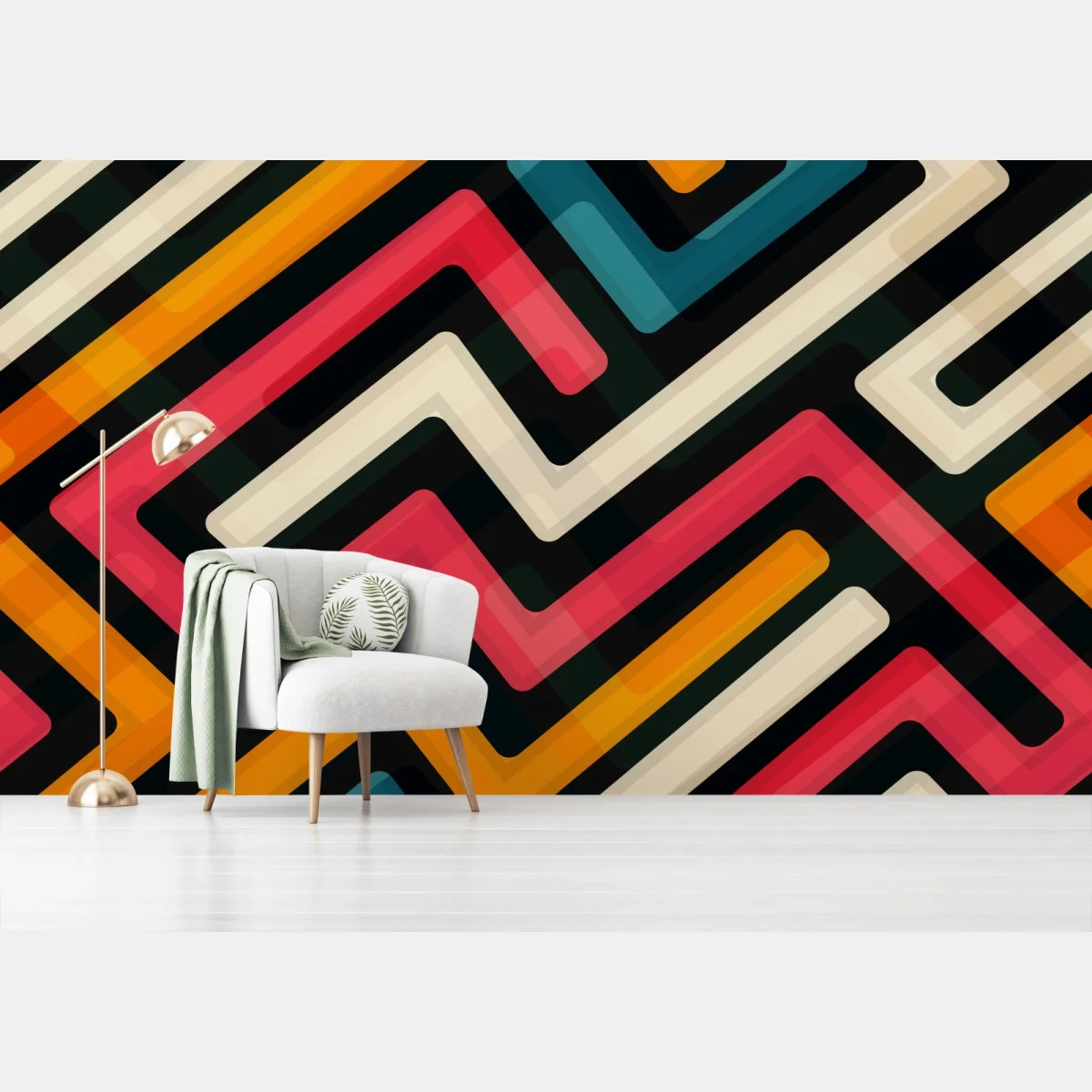Fototapete buntes geometrisches labyrinthmuster – Wallnifity® Fototapete buntes geometrisches labyrinthmuster – Wallnifity®