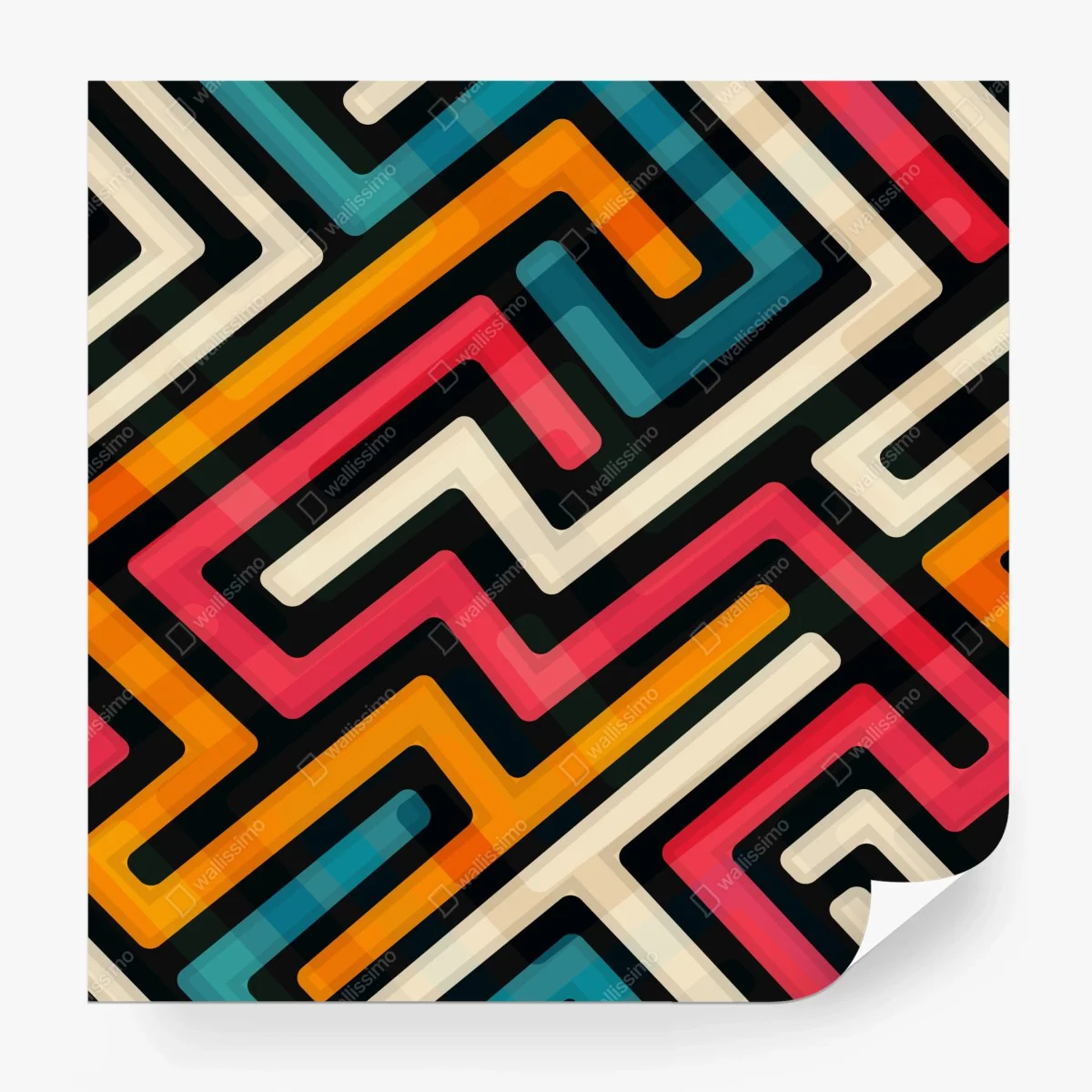 Fototapete buntes geometrisches labyrinthmuster – Wallnifity® Fototapete buntes geometrisches labyrinthmuster – Wallnifity®