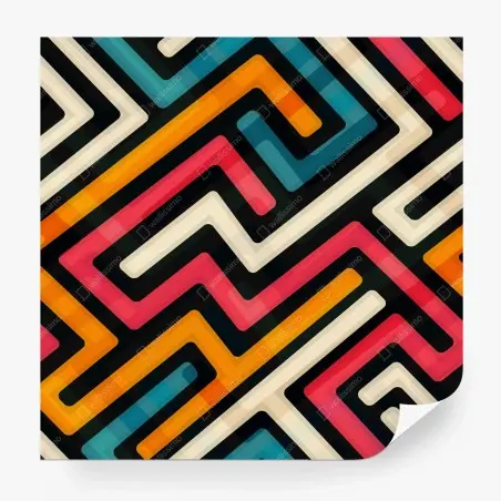 Fototapete buntes geometrisches labyrinthmuster – Wallnifity®