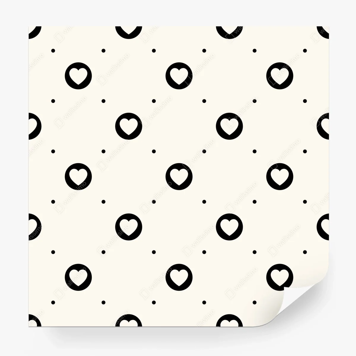 Fototapete minimalistisches muster mit schwarzen herzen – Wallnifity® Fototapete minimalistisches muster mit schwarzen herzen – Wallnifity®