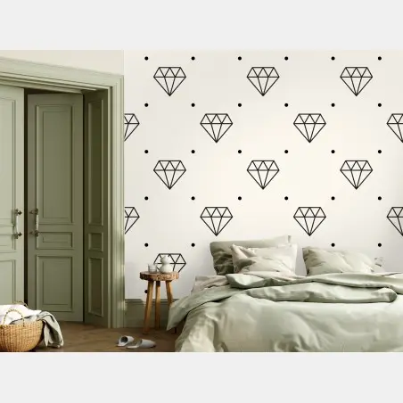Fototapete minimalistisches diamantenmuster mit punkten – Wallnifity®