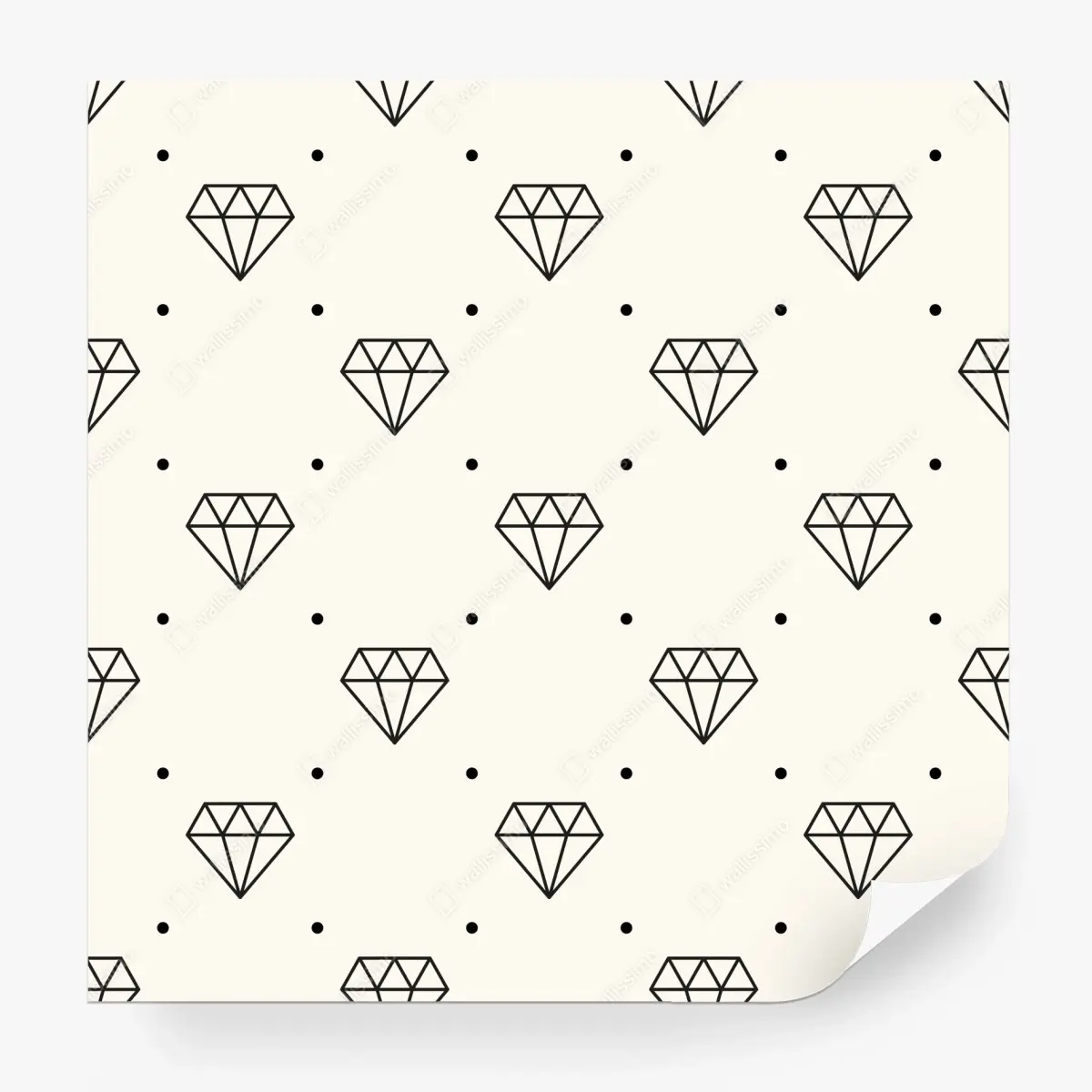 Fototapete minimalistisches diamantenmuster mit punkten – Wallnifity®
