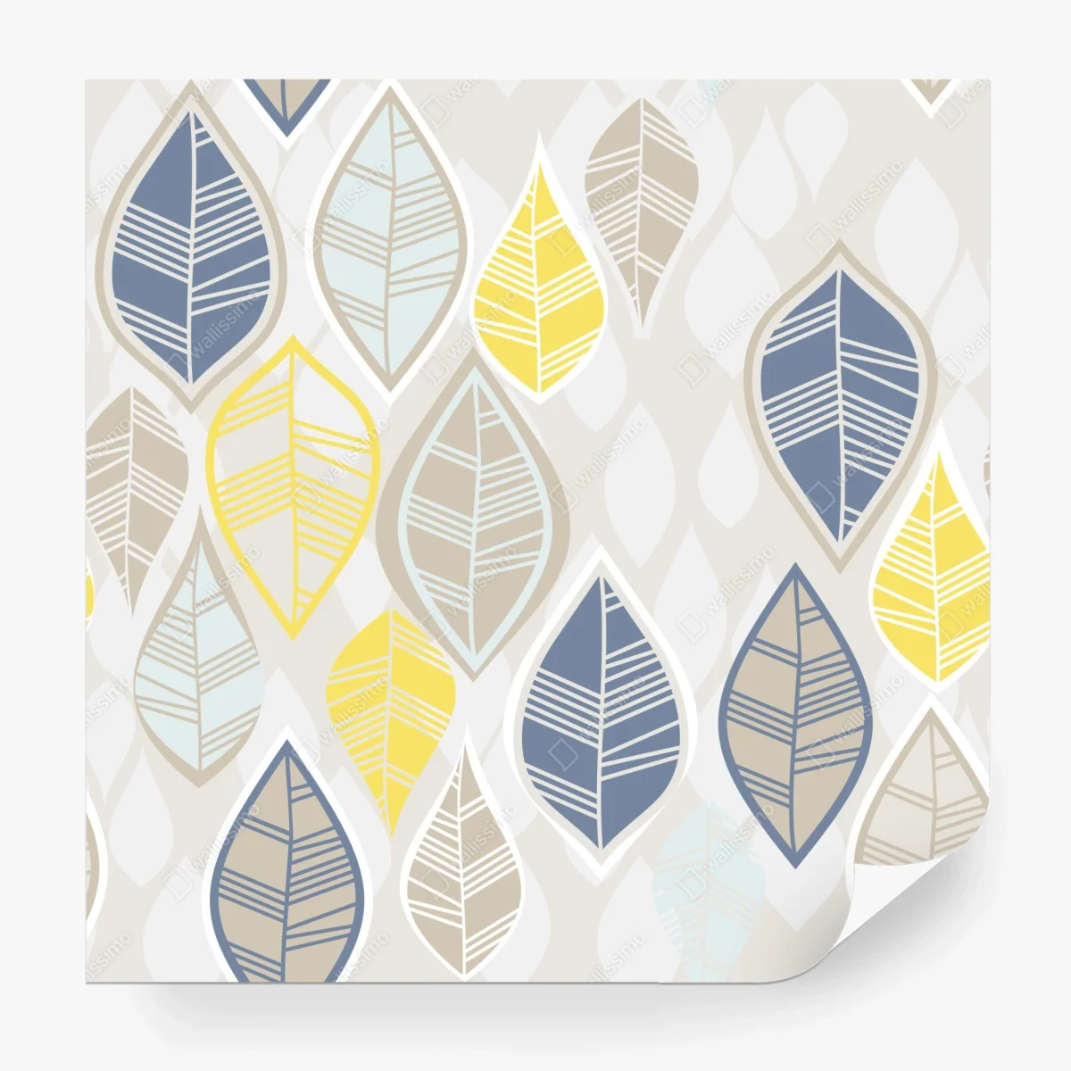 Fototapete skandinavisches blättermuster in sanften neutralen tönen – Wallnifity® Fototapete skandinavisches blättermuster in sanften neutralen tönen – Wallnifity®