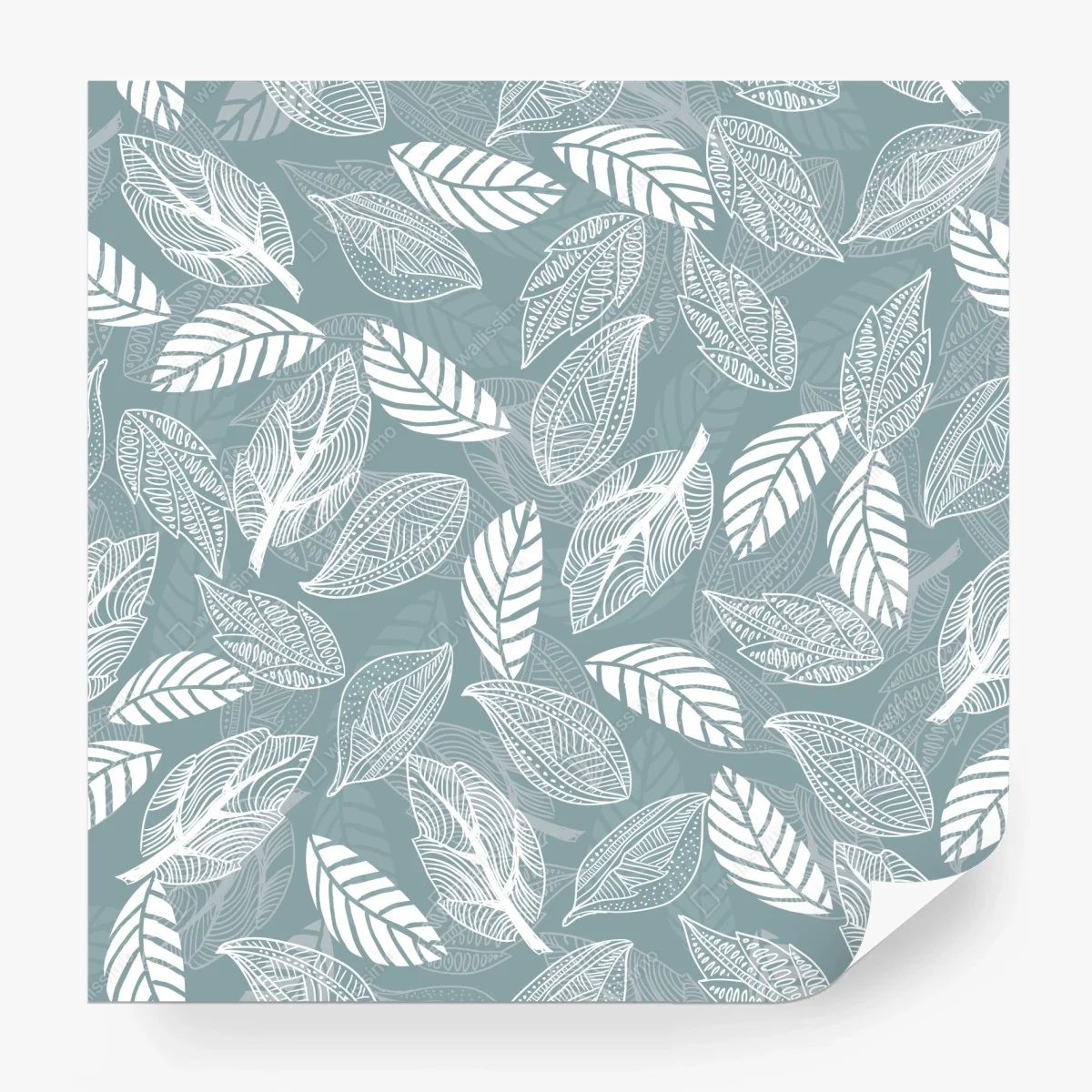 Fototapete handgezeichnetes blättermuster auf türkisfarbenem hintergrund – Wallnifity® Fototapete handgezeichnetes blättermuster auf türkisfarbenem hintergrund – Wallnifity®