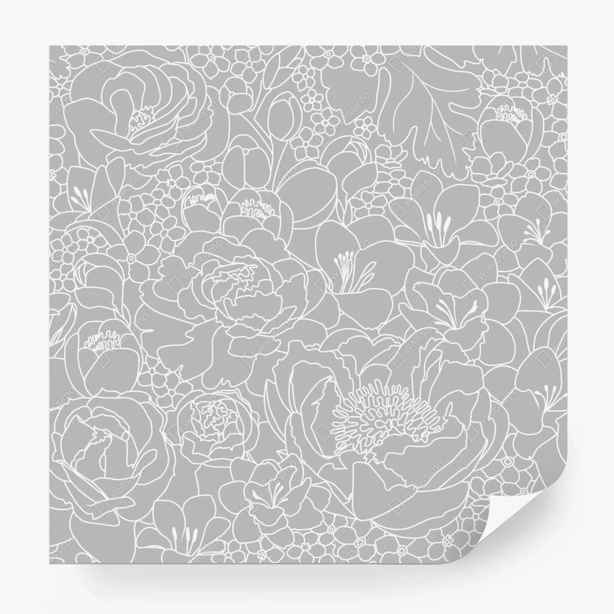 Fototapete subtiles graues blumenlinienmuster – Wallnifity® Fototapete subtiles graues blumenlinienmuster – Wallnifity®