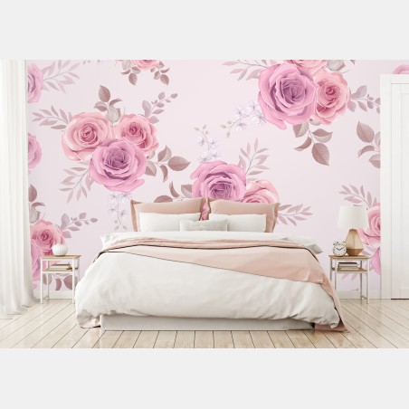 Fototapete zartes rosa rosenmuster – Wallnifity®