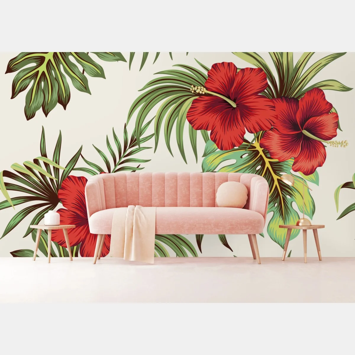 Fototapete tropisches hibiskusmuster – Wallnifity® Fototapete tropisches hibiskusmuster – Wallnifity®
