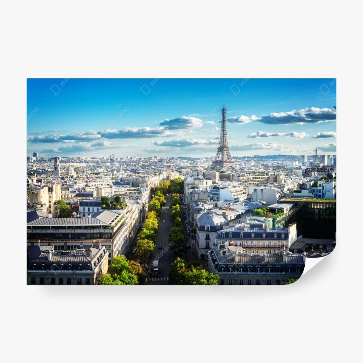 Fototapete panorama von Paris mit dem Eiffelturm – Wallnifity®