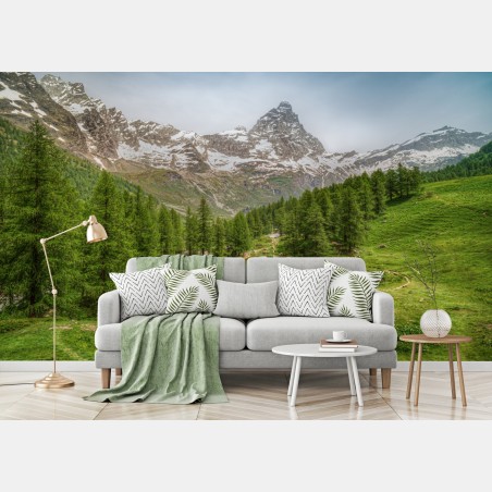 Fototapete türkisfarbener alpensee bei Cervinia – Wallnifity®