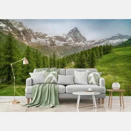 Fototapete türkisfarbener alpensee bei Cervinia – Wallnifity®