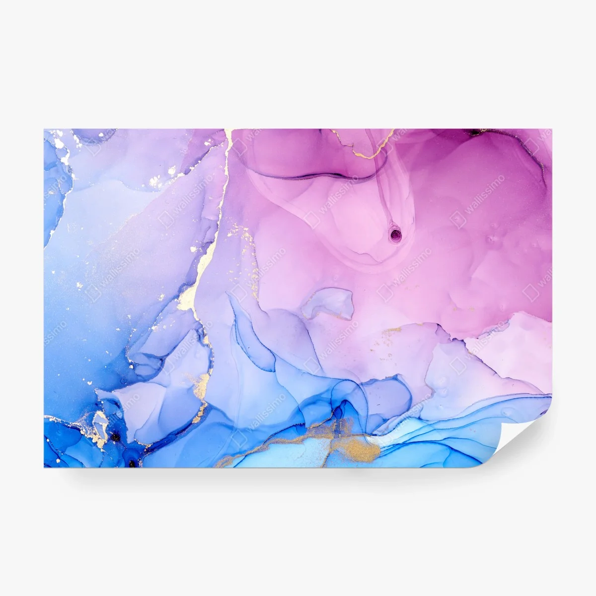 Fototapete rosa und blaue marmorierte abstraktion – Wallnifity®