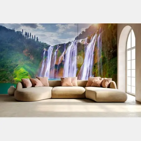 Fototapete Jiulong wasserfall türkis kaskade in Luoping, China – Wallnifity®