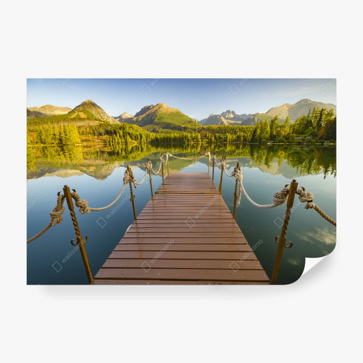 Fototapete steg am see Strbske Pleso – Wallnifity®