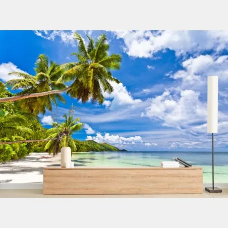 Fototapete tropischer strand mit palmen – Wallnifity®