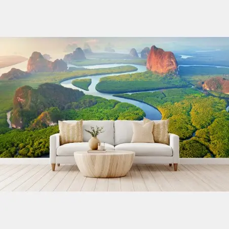 Fototapete sonnenaufgang über der Phang Nga Bucht – Wallnifity®